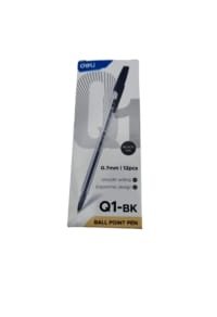 stylo-bille-noir-12pcs-deli Stylos à bille noirs Deli 0.7mm – Boîte de 12