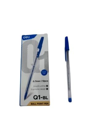 stylo-bille-bleu-12pcs-deli Stylos à bille bleus Deli 0.7mm – Boîte de 12