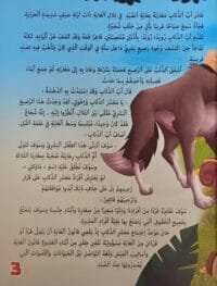 Dos du livre enfant arabe Faty Al Adghal montrant la liste de la collection Les Contes Magiques de Dar Al Yamama.